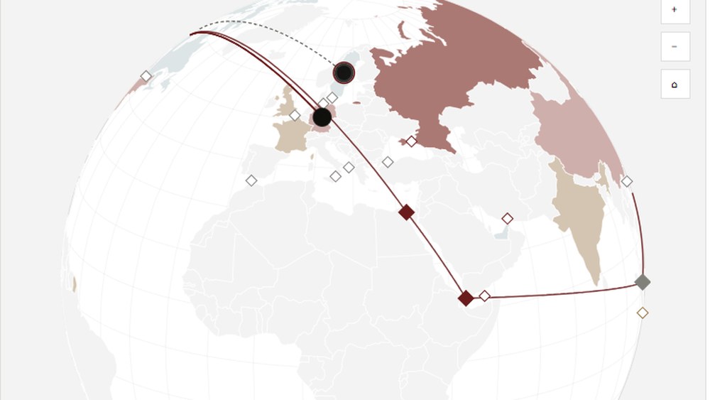 Supplier exposure map with inbound lanes and concentration analysis